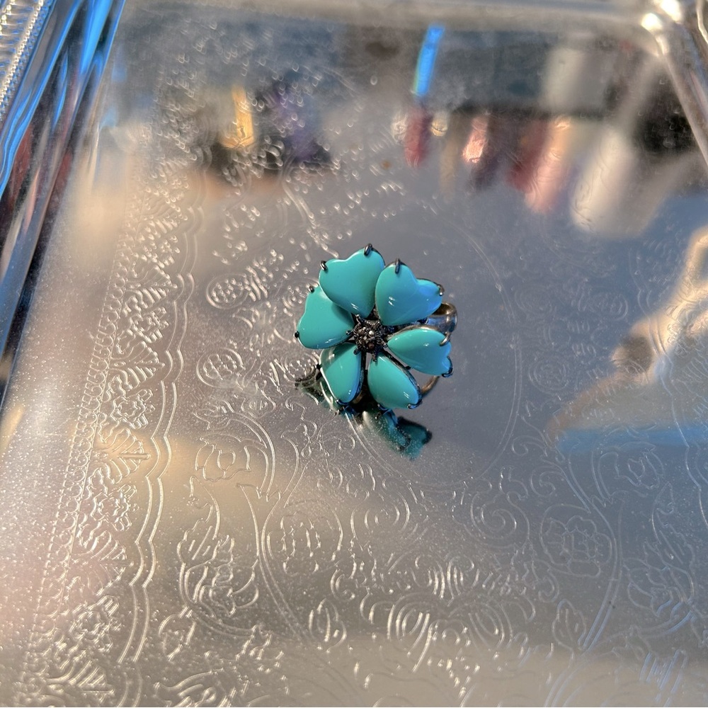 Turquoise Floral Ring